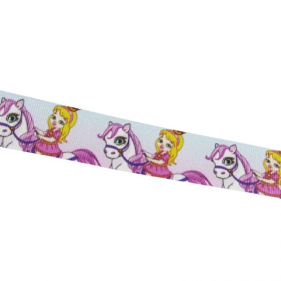 Atlı Prenses Resimli Grogren Kurdela 2.5 Cm-1 Metre Atlı Prenses Resimli Grogren Kurdela 2.5 Cm-1 Metre