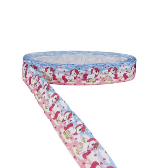 Unicorn Tek Boynuzlu At Resimli Grogren Kurdela 2.5 Cm-1 Metre