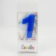 1 Bir Rakamlı Mavi Mum 6.5 Cm