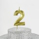 2 İki Rakamlı Gold (Altın) Mum 6.5 Cm