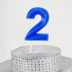 2 İki Rakamlı Mavi Mum 6.5 Cm