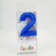 2 İki Rakamlı Mavi Mum 6.5 Cm