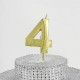 4 Dört Rakamlı Gold (Altın) Mum 6.5 Cm