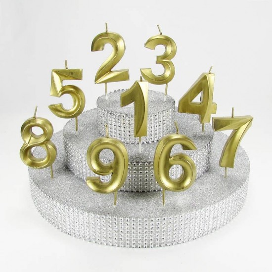 2 İki Rakamlı Gold (Altın) Mum 6.5 Cm