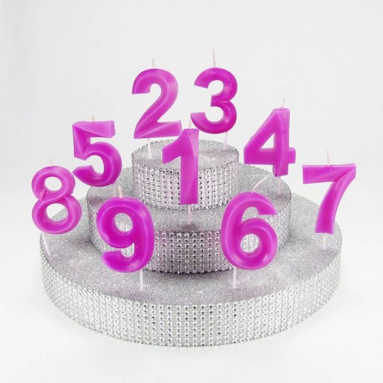 4 Dört Rakamlı Pembe Mum 6.5 Cm
