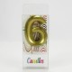 6 Altı Rakamlı Gold (Altın) Mum 6.5 Cm
