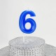 6 Altı Rakamlı Mavi Mum 6.5 Cm