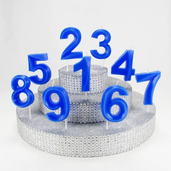 4 Dört Rakamlı Mavi Mum 6.5 Cm