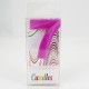7 Yedi Rakamlı Pembe Mum 6.5 Cm