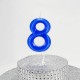 8 Sekiz Rakamlı Mavi Mum 6.5 Cm