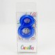 8 Sekiz Rakamlı Mavi Mum 6.5 Cm