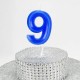 9 Dokuz Rakamlı Mavi Mum 6.5 Cm