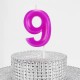 9 Dokuz Rakamlı Pembe Mum 6.5 Cm