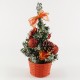 Saksıda Çam Ağacı Kırmızı Renk Süslü Masa Üstü İçin Mini Boy