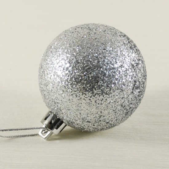 Gümüş Renk Top Yılbaşı Ağacı Süsü 16 Adet