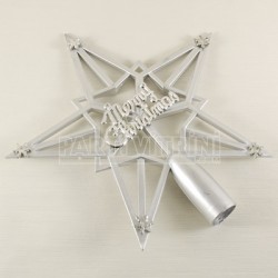 Yıldız Merry Christmas Gümüş Gri Yılbaşı Ağacı Plastik Tepe Süsü