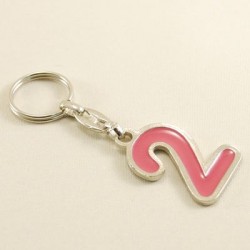 2 Yaş Figürlü Pembe Metal Anahtarlık