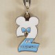 2 Yaş Mickey Mouse Temalı Mavi Beyaz Metal Anahtarlık