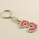 3 Yaş Figürlü Pembe Metal Anahtarlık