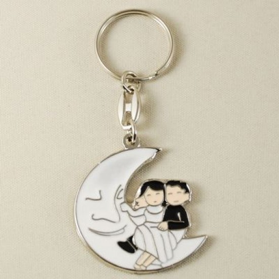 Aydede Üzerinde Oturan Gelin Damat Metal Anahtarlık