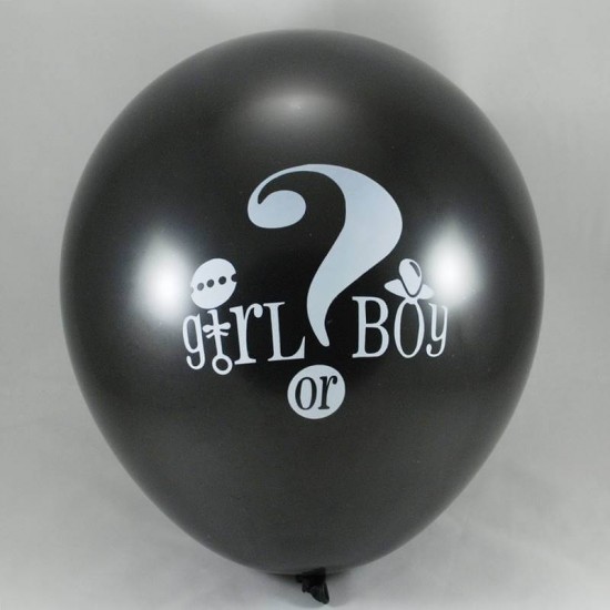 Cinsiyet Balonu Siyah Renkli 12 li Balon Seti