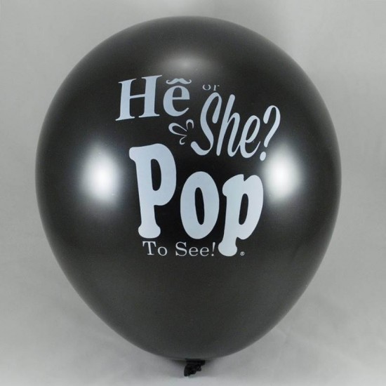 Cinsiyet Balonu Siyah Renkli 12 li Balon Seti