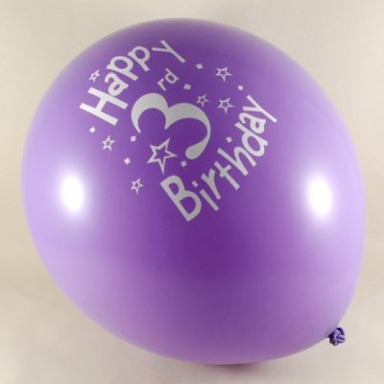 3 Yaş Happy Birthday Karışık Renkli 12 li Balon Seti