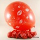 Dudak Ve Kalp Resimli Kırmızı 12 li Balon Seti