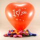 Kalp Şekilli I Love You Yazılı 12 Adet Rengarenk Balon