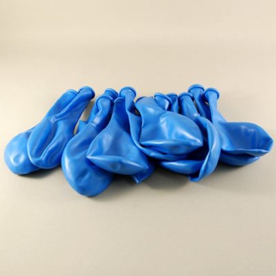 Mavi Renkli Metalik 12 li Balon Seti