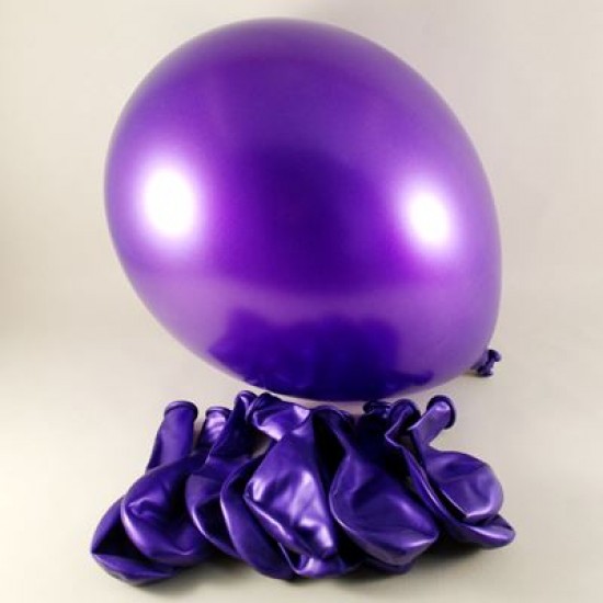 Mor Renkli Metalik 12 li Balon Seti