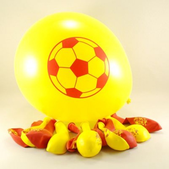 Sarı Kırmızı Top Resimli 12 li Balon Seti