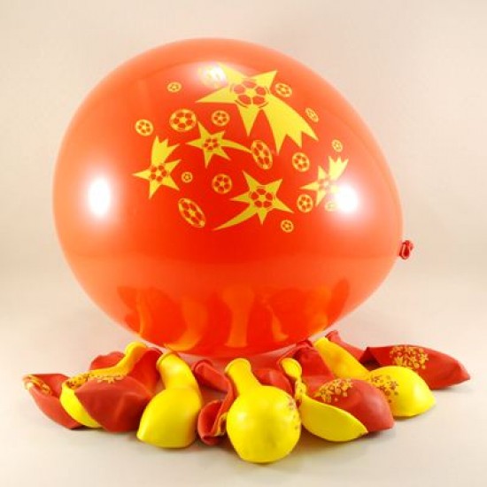 Sarı Kırmızı Top Resimli 12 li Balon Seti