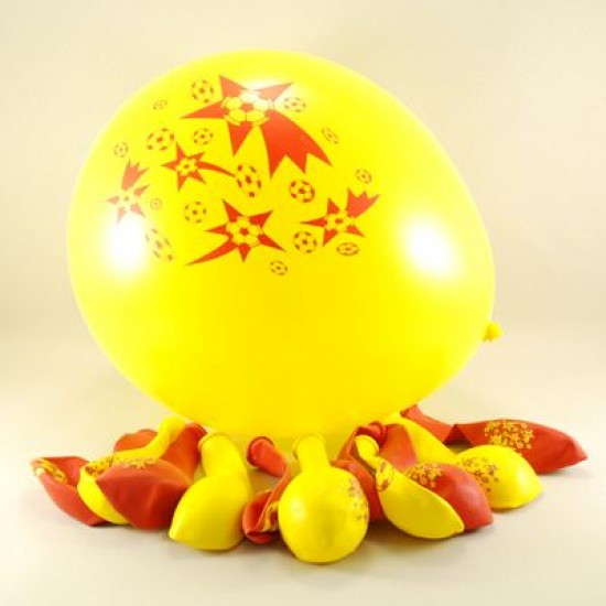 Sarı Kırmızı Top Resimli 12 li Balon Seti