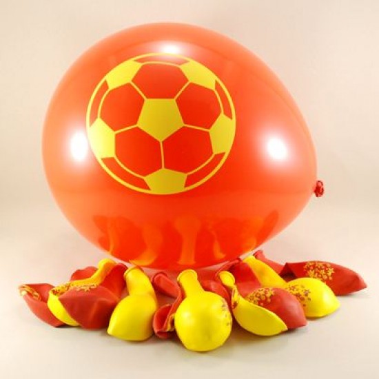 Sarı Kırmızı Top Resimli 12 li Balon Seti