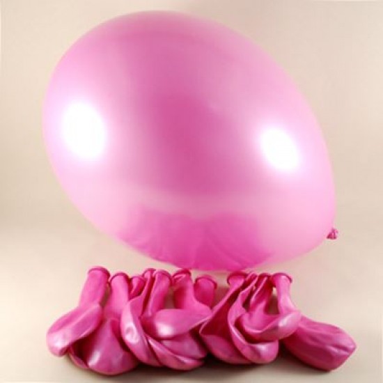 Şeker Pembe Renkli Metalik 12 li Balon Seti