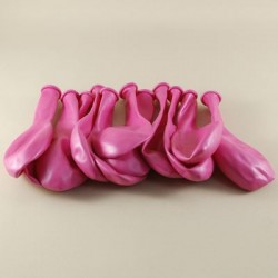 Şeker Pembe Renkli Metalik 12 li Balon Seti