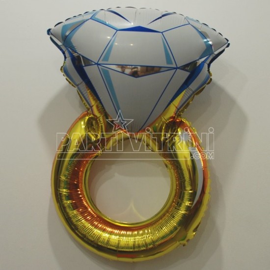 Tek Taş Yüzük Şeklinde Dev Folyo Balon 84 Cm