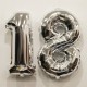 Rakam Balon Gümüş Renk Folyo Balon 35 cm
