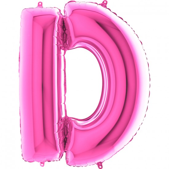 D Harf Grabo Fuşya Folyo Balon 102 cm