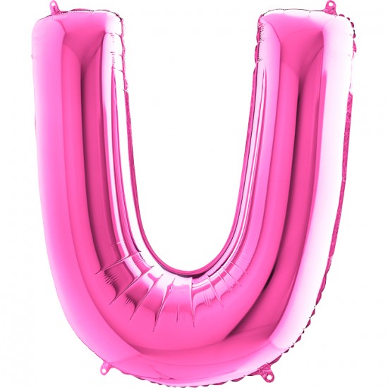 U Harf Grabo Fuşya Folyo Balon 102 cm