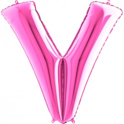 V Harf Grabo Fuşya Folyo Balon 102 cm V Harf Grabo Fuşya Folyo Balon 102 cm
