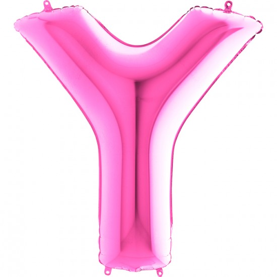 Y Harf Grabo Fuşya Folyo Balon 102 cm
