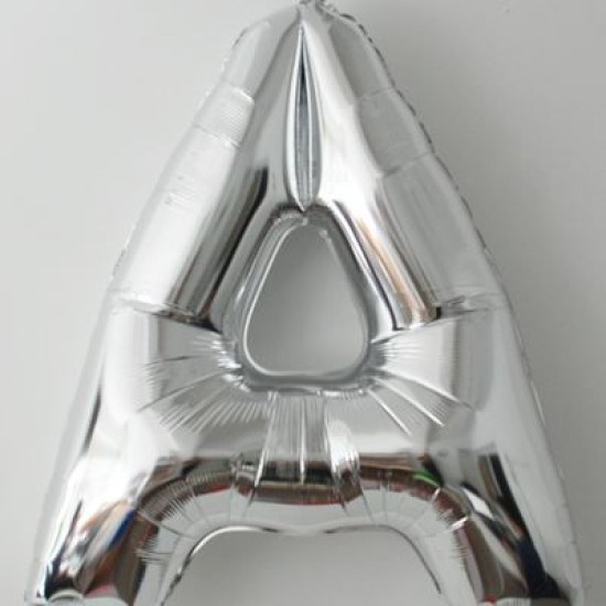 A Harfi Gümüş Renkli Büyük Boy Folyo Balon 90 Cm