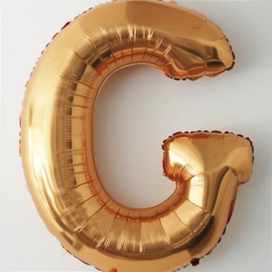 G Harfi Altın Renkli Büyük Boy Folyo Balon 90 Cm