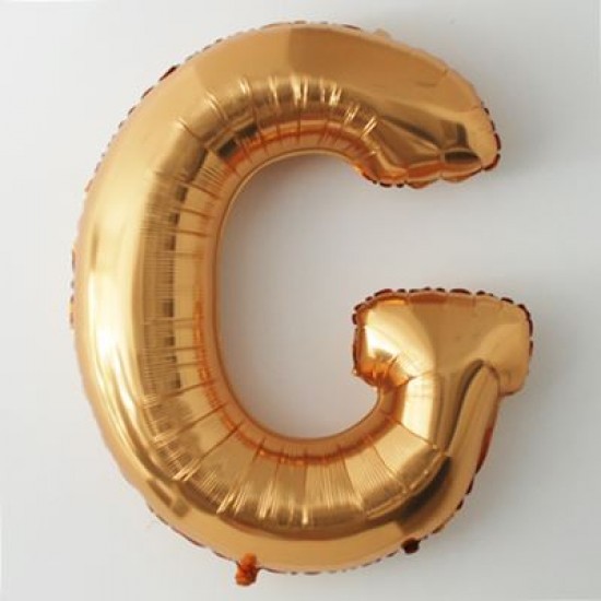 G Harfi Altın Renkli Büyük Boy Folyo Balon 90 Cm
