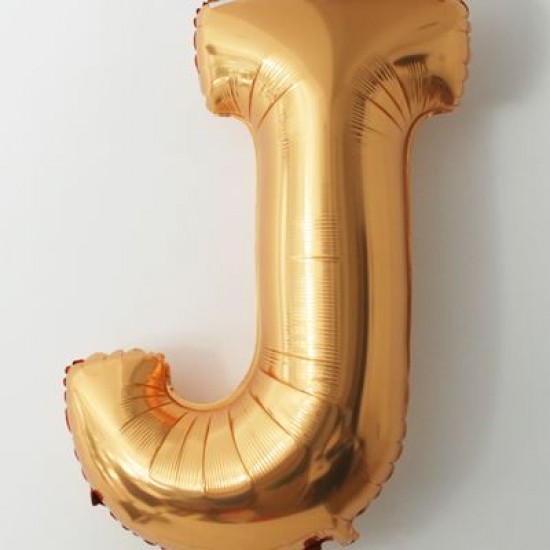 J Harfi Altın Renkli Büyük Boy Folyo Balon 90 Cm