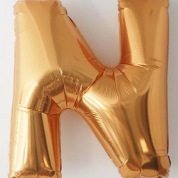 N Harfi Altın Renkli Büyük Boy Folyo Balon 90 Cm