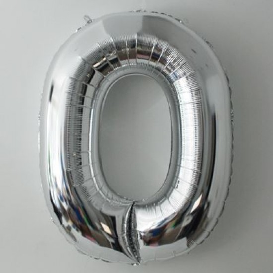 O Harfi Gümüş Renkli Büyük Boy Folyo Balon 90 Cm