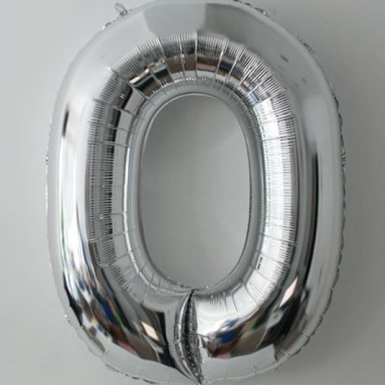 O Harfi Gümüş Renkli Büyük Boy Folyo Balon 90 Cm